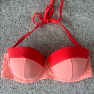 PINK Victoria's Secret Coral and Pink Bikini Top